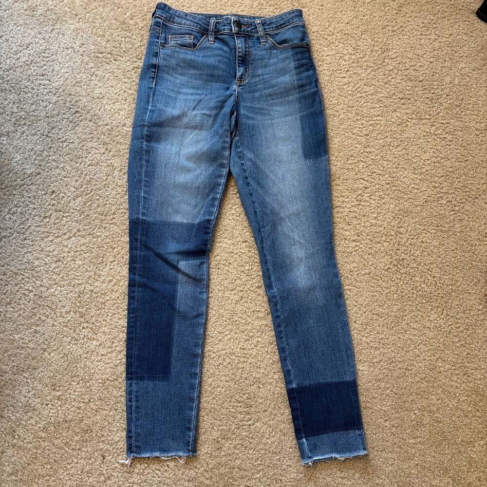 Universal Thread Patchwork Raw Hem Skinny Jeans Size 2/26R